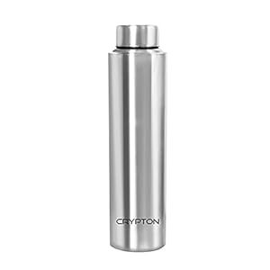 Crypton Walled Stainless Steel Fridge Water Bottle, 1000ml, Silver Set of 1