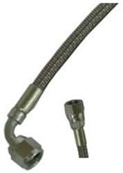Brake Line 12" 90 Degree -4AN -4 AN 12 inch Steel Braided Brakeline IMCA Bryke Racing