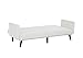 Jolene Tufted Split Back Futon, Mid Century Modern Convertible Sofa Bed for Small Rooms, Faux Leather Couch with Elegant Design, Perfect for Your Modern Living Room or Guest Room - White, Faux Leather