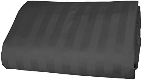 Luxurious Collections 1 PC Fitted Sheet Extra Long Fit Upto 20" inches Deep Pocket Stripe 400 Thread Count Egyptian Quality Cotton (Twin XL,Elephant Grey).