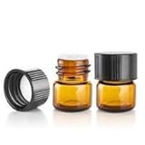 1/4 Dram AMBER Glass Vial - Screw Cap w/Orifice Reducer - Pack of 144