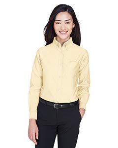 ULTRACLUB 8990 Ladies' Classic Wrinkle-Free Long-Sleeve Oxford - X-Large - Butter