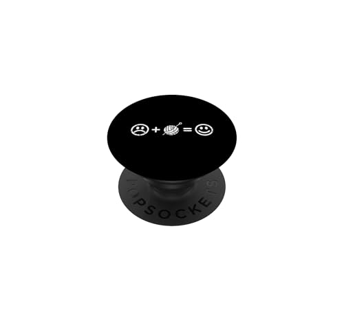 Crocheting Makes Happy Funny Quilting Knitting Men Women PopSockets Adhesive Po…