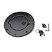 Rampage Locking Fuel Door Cover | Billet Style, Aluminum, Black | 85006 | Fits 1997 - 2006 Jeep Wrangler TJ