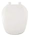Centoco Eljer Emblem Round Toilet Seat with Square Front, Closed Front with Cover, Residential, Plastic, Made in the USA, EMB201-001, White