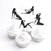 Pole Dancers Cupcake Toppers Bachelorette Party Birthday Bride & Groom Bridal Shower New Years Party Cupcake Toppers Sexy Pin Up Silhouettes