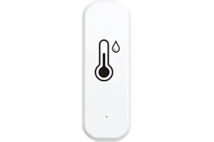 Besisglas Zigbee Temperature and Humidity Sensor, Wireless Thermometer for Home Automation, Remote Monitoring, Compatible with Hub/Gateway Devices with Zigbee Hub Built-in