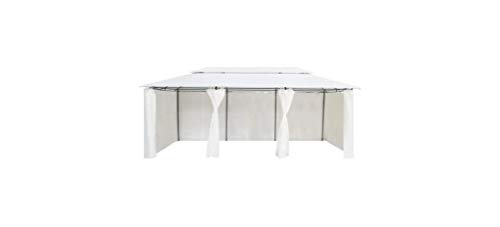 Pavillon mit Vorhängen 600x298x270 cm Weiß 180g/m² Gartenbauten Pavillons und Partyzelte – Bild 4