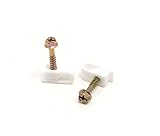THE CIMPLE CO - Single Coaxial Cable Clips, Cat6, Electrical Wire Cable Clip, 1/4 in (6 mm) Screw Clip and Fastener, White (100 Pieces per Bag)