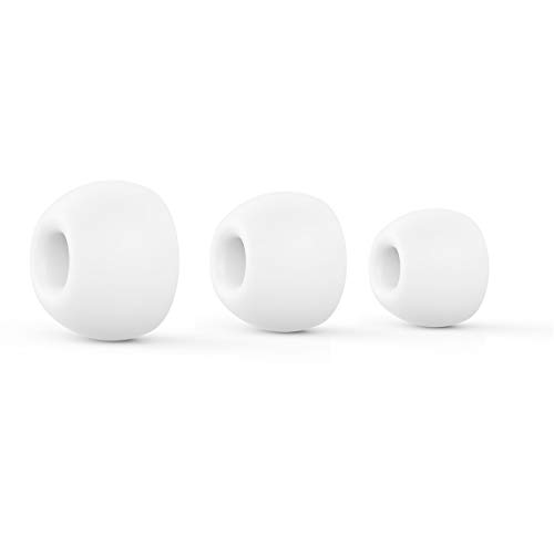 HATALKIN 2 Pairs Ear Tips Compatible with AirPods Pro Eartips, Anti Slip Headphones Replacement Earbuds Soft Silicone Cover Case Earphone Tips Earplugs for AirPods Pro/AirPods 3(White-Medium)
