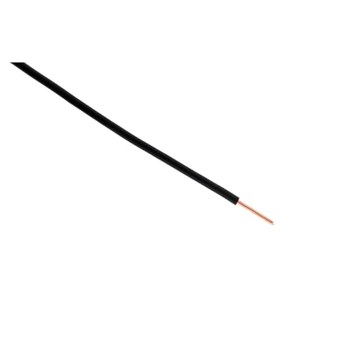 Zenitech - H07V-U 2.5mm² Electric Power Cable - Single Wire Conductor with PVC Insulation - Ideal for Home Installations - Voltage Up to 700V - Black - 5m