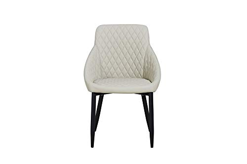 HOME MANIA Homemania Stuhl, Metall, Stoff, Beige, 55 x 55 x 86 cm