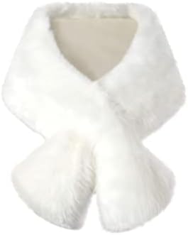 Sprigs Faux Fur Scarf With Hidden Zipper Pocket For Cell Phone and