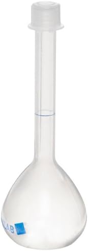 Vitlab Class B Polypropylene Volumetric Flask with PP Screw Cap, 25ml Capacity (Pack of 6)