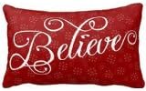Himoud Believe in Christmas Holiday Snowflake Lumbar Pillowcase Pillow Covers 20x30 inches