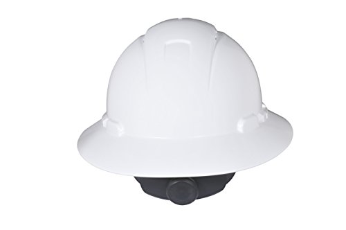 3M Full Brim Hard Hat H-801V, White 4-Point Ratchet Suspension, Vented