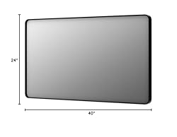 LOAAO 40x24 Inch Black Metal Framed Bathroom Mirror