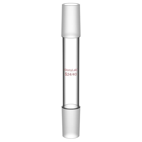 stonylab Borosilicate Glass Straight Connecting Adapter, 90 mm Between Two 24/40 Inner Joints for Laboratory