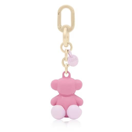 TOUS Pink Metal Keyring, For Women, Measures 4 x 3.2 x 2.8 cm, Bold Bear Collection