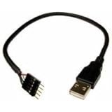 Adapter Cable, USB 2.0, IDC 5 Male (single row) to USB A Male (Used to connect devices designed to plug into USB motherboard 