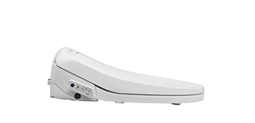 SmartBidet SB-100R Electric Bidet Seat for Elongated Toilets with Remote Control, Stainless Steel Nozzle with Removable Nozzle Cap, Child Wash Function, Slim and Strong Design in White