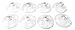 Suction Cups for Cobra, Escort and Beltronics Radar Detector - Set of 8