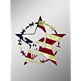 Punisher Skull Star Barbwire American Flag Vinyl Decal Sticker | Cars Trucks Vans Walls Laptops Cups | Printed | 6 inches | KCD923