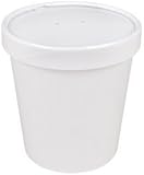 COMFY PACKAGE 16 oz. [PINT] Double-Wall Poly White Paper Soup / Hot Food, Ice Cream, Frozen Dessert Containers with Paper Lid [25 PACK]