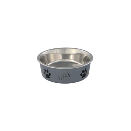 TRIXIE - Ciotola in acciaio con rivestimento in plastica per cani, Colori Assortiti, 0.75 l, ø17 cm, 1 pezzo
