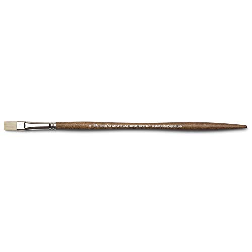 Winsor & Newton 5010306 Professionele synthetische Olieverfpenselen met hoge elasticiteit en duurzaamheid, ergonomisch handvat voor olieverf en alkydverf - Plat kort borstel Nr. 6