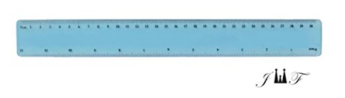 12" Funny Flexible Ruler Assorted Colors Shatterproof with inches and Metric Scale. Ideal for Classroom School Office Home Arts & Crafts (Assorted)