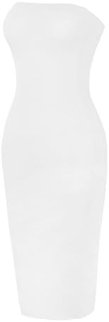Instar Mode Women's Sexy Strapless Midi Bodycon Tube Dress in Solid/Print