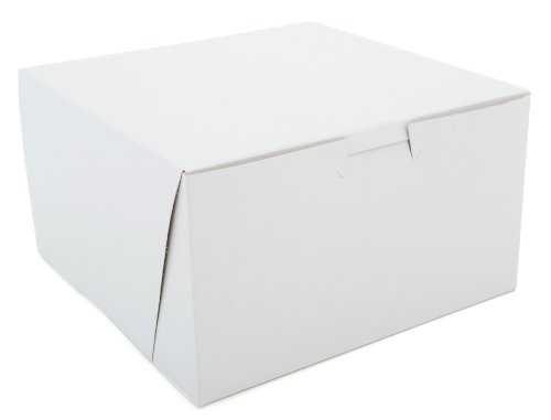 Click Here to See More Images Southern Champion Tray 0921 Premium Clay-Coated Kraft Paperboard White Non-Window Lock Corner Bakery Box, 7