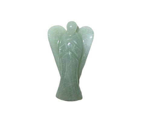 Prajet Green Aventurine Guardian angel statueFor positivity | Polished Crystals Healing | Natural Stones | Feng Shui | Good Luck | Reiki Gift & Home decor