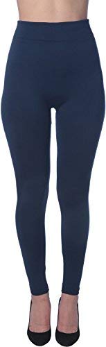 Active Club 6 Pack Women's Fleece Lined Leggings - Soft High Waisted Winter Warm Leggings (S/M, Black/Navy/Dk Grey/Olive/Rose/Brown) - Thumbnail 7