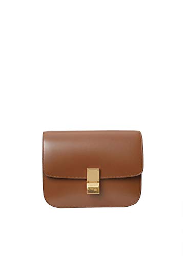CHEL-Celine MEDIUM CLASSIC BAG IN BOX CALFSKIN (CAMEL)