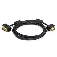 6ft Ultra Slim SVGA Super VGA 30/32AWG M/M Monitor Cable w/ ferrites (Gold Pl...