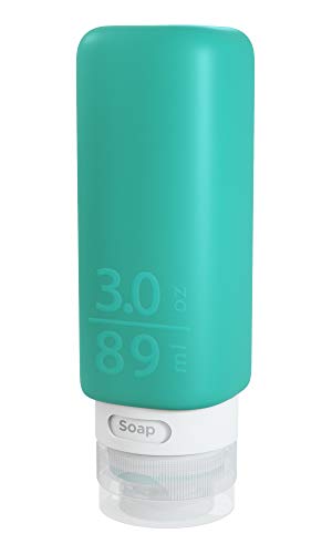 Leak Proof Refillable Silicone Travel Bottles - 3oz Travel Size Containers - Squeeze Bottle with TSA Bag