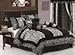 Chezmoi Collection 8-Piece Black and White Micro Fur Zebra with Giraffe Design Comforter 86-Inch by 88-Inch Bed-in-a-Bag Set, Full or Double Size Bedding