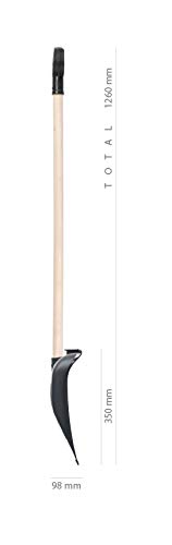 Schneeschaufel Schaufel Winter Schneeschieber breites 470 mm Kunststoff Schild mit Metallbeschlag Holzstiel verschraubt inkl. D-Grip 3