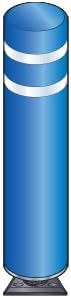 48 in. Blue Gorilla Post Quick Release Bollard with 2 White Reflective Stripes