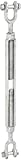 Indusco 93900296 Hot Dipped Drop Forged Galvanized Steel Jaw and Jaw Turnbuckle, 3500 lbs Working Load Limit, 5/8" Threaded Diameter x 12" Take Up, 21-1/2" Length
