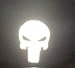 High Viz Inc Badass Skull Helmet Decal White Reflective- 2 1/8