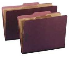 Classification Folder,2-Pocket,6 Fasteners,Legal,15/BX,Red, Sold as 1 Box, 15 Each per Box