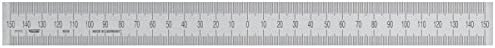 Steel Rule 1000x18x0,5 mm, stainless spring steel, Zero-point in the middle, top and bottom 1/1 mm graduation, workshop grade