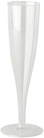 We Can Source It Ltd 50 X One Piece Plastic Champagne Flute Glass 160 Ml 6oz Amazon Co Uk Kitchen Home
