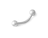 316L Surgical Steel Bent Curved Barbell 12g 12 Gauge
