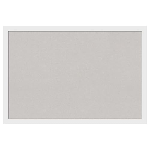 Amanti Art Grey Cork Board for Wall, 13x19 Vision Board with White Wood Frame,…
