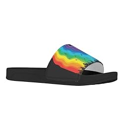 Howilath Music Notes Rainbow Pattern Womens Sandals