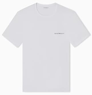 Pacote de 2 t-shirts de algodão puro com gola redonda para homens, cor azul, tamanho M